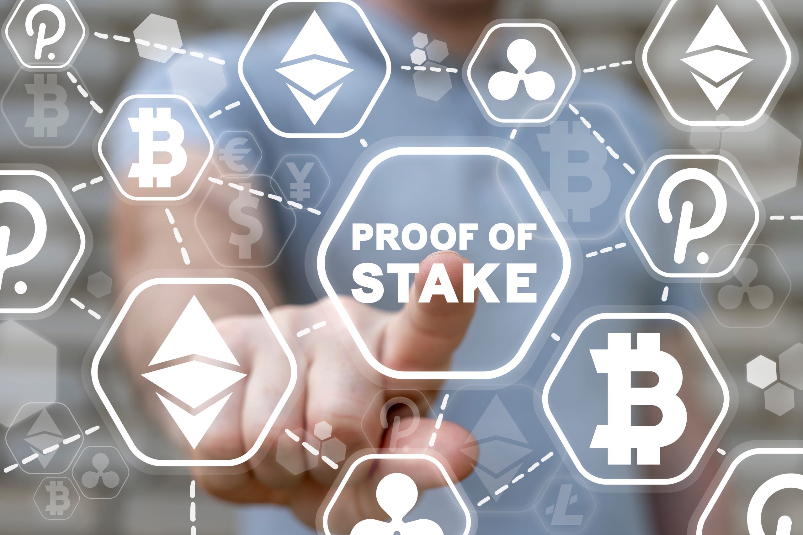 Concept,Of,Proof,Of,Stake.,Pos,Cryptocurrency,Blockchain,Technology.