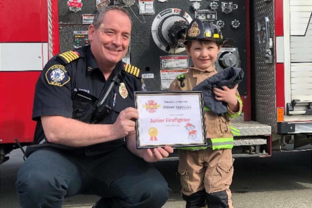 Vancouver Island Fire Department Finds Its Youngest Recruit