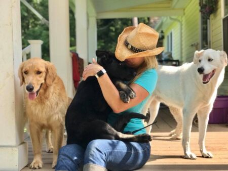 Laurie Zaleski with her fur babies